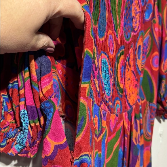 NEW!!! Farm Rio Red Lisa Midi Dress Size XS - Picture 11 of 12